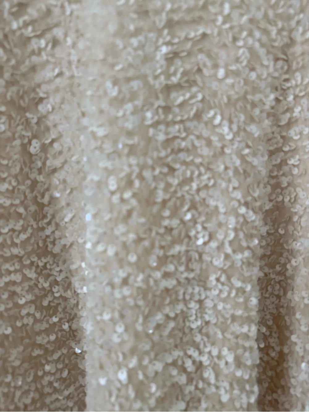 H&M Cream Sequin-Textured Long Sleeve top